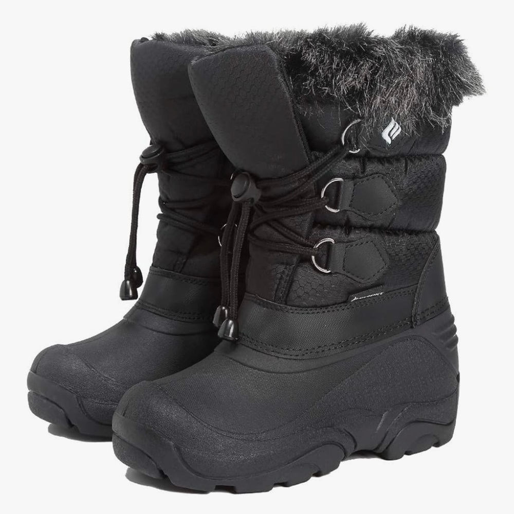 NWT CIOR Toddler Snow Boots Waterproof Black Faux Fur Winter Size 2